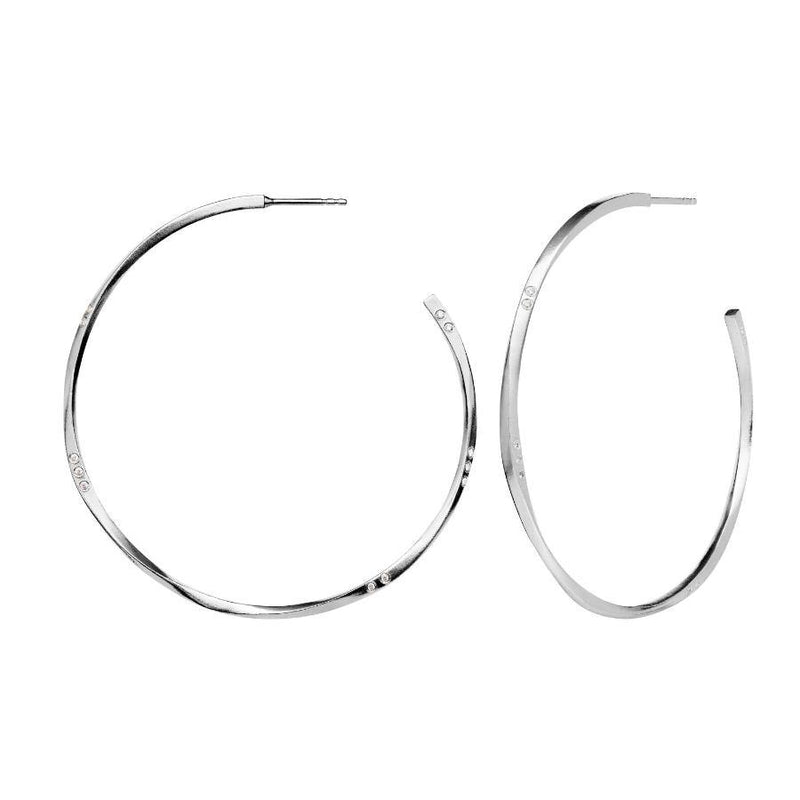 Maanesten Echo Extra Grande Sølv Hoops 52mm - Øreringe - 9930C