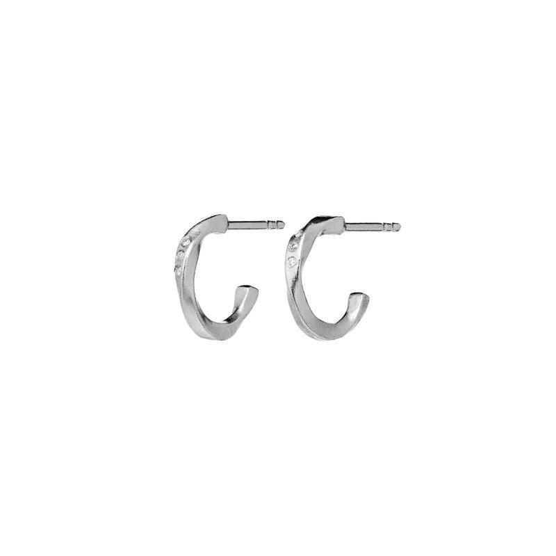 Moonstone Echo Petite Hoops 12mm i silver, små örhängen med blank yta, modell 9861C-9861C-1.