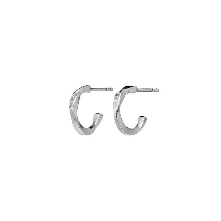 Moonstone Echo Petite Hoops 12mm i silver, små örhängen med blank yta, modell 9861C-9861C-1.