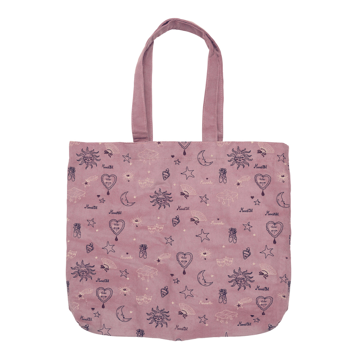 Maanesten Magic Corduroy Totebag Theatre Magical Purple med lila sammet och magiska motiv, modell 4102-1