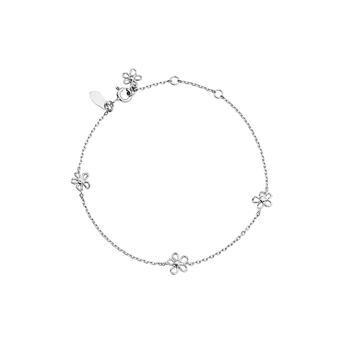 Maanesten Salwa silverarmband med små blommiga detaljer i stilren design, modell 8699c-1