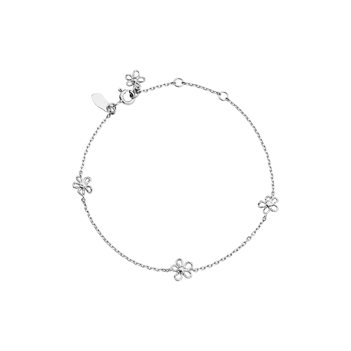 Maanesten Salwa silverarmband med små blommiga detaljer i stilren design, modell 8699c-1