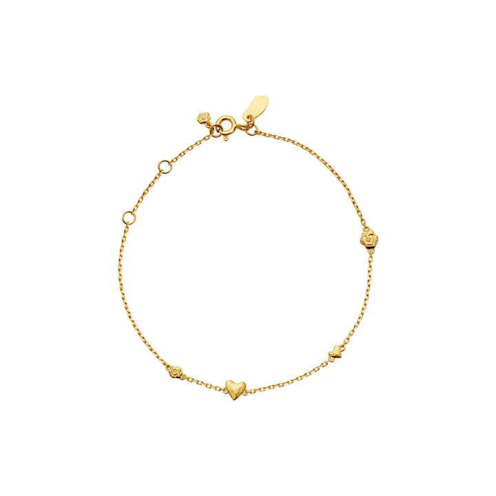 Maanesten Scarlett Forgyldt Armbånd m. Hjerter - Armbånd - 8682A