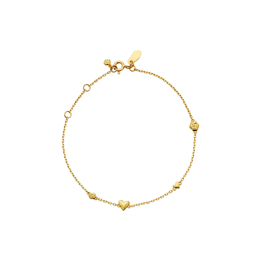 Maanesten Scarlett Forgyldt Armbånd m. Hjerter - Armbånd - 8682A