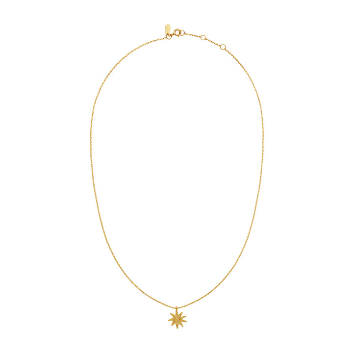 maanesten soleima halsband guldpläterat silver med solhänge på enkelkedja, modell 2742a-2