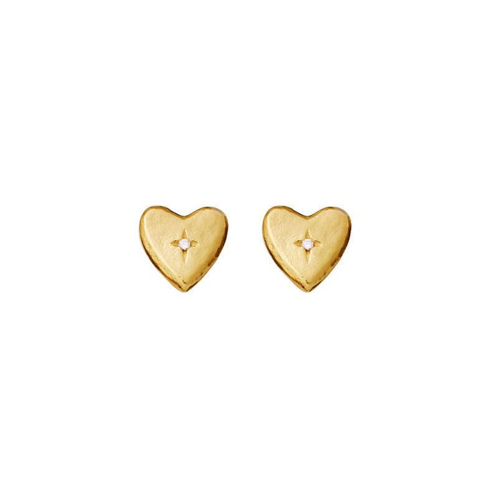 Maanesten Tutu Earrings - Forgyldte Hjerte Ørestikker - Øreringe - 9943A