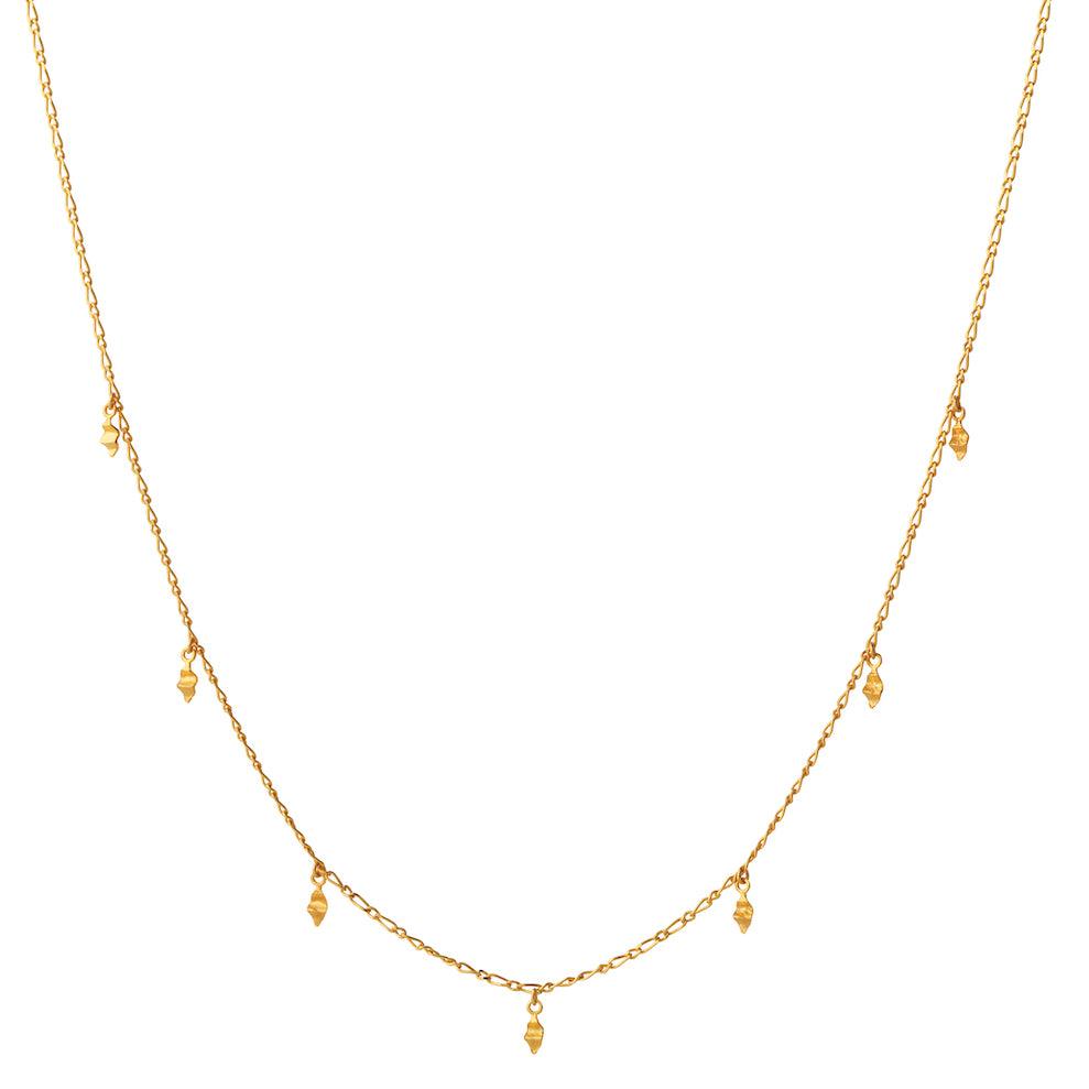 Maanesten Una halsband guldpläterat med små hängen, enkel och delikat stil. Modell 2500a-2500a-1