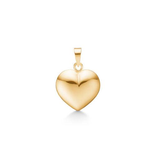 Mads Z 14kt Heart 13mm hängsmycke i ljust guld med slät yta. Modell 8530532-1.