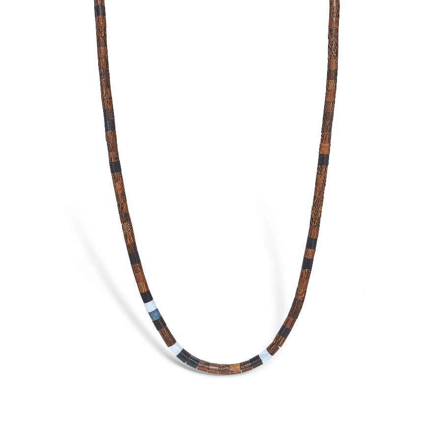 Mads Z Black Sun Surfrider Beach halsband, brun och svart pärlkedja i enkel stil. Modell 5129015.