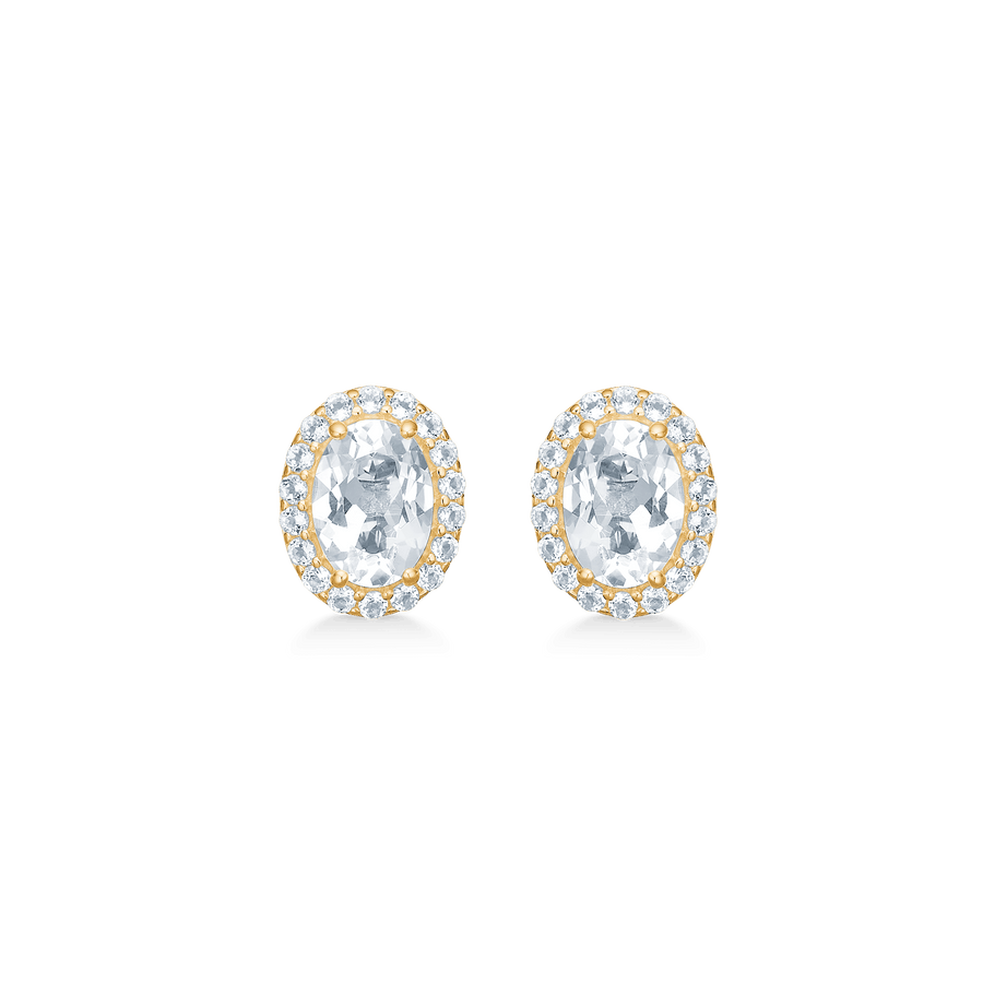 Mads Z Celestial By Medina 8kt Guld Øreringe Med Hvid Topas - Øreringe - 3316901