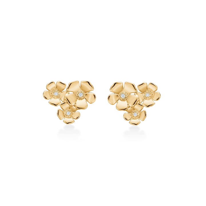 Mads Z Fleur 14kt Guld Ørestikker med Diamanter 0.021ct W.Si - Øreringe - 1511109