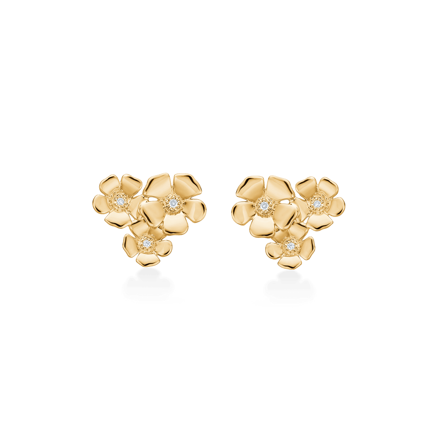Mads Z Fleur 14kt Guld Ørestikker med Diamanter 0.021ct W.Si - Øreringe - 1511109