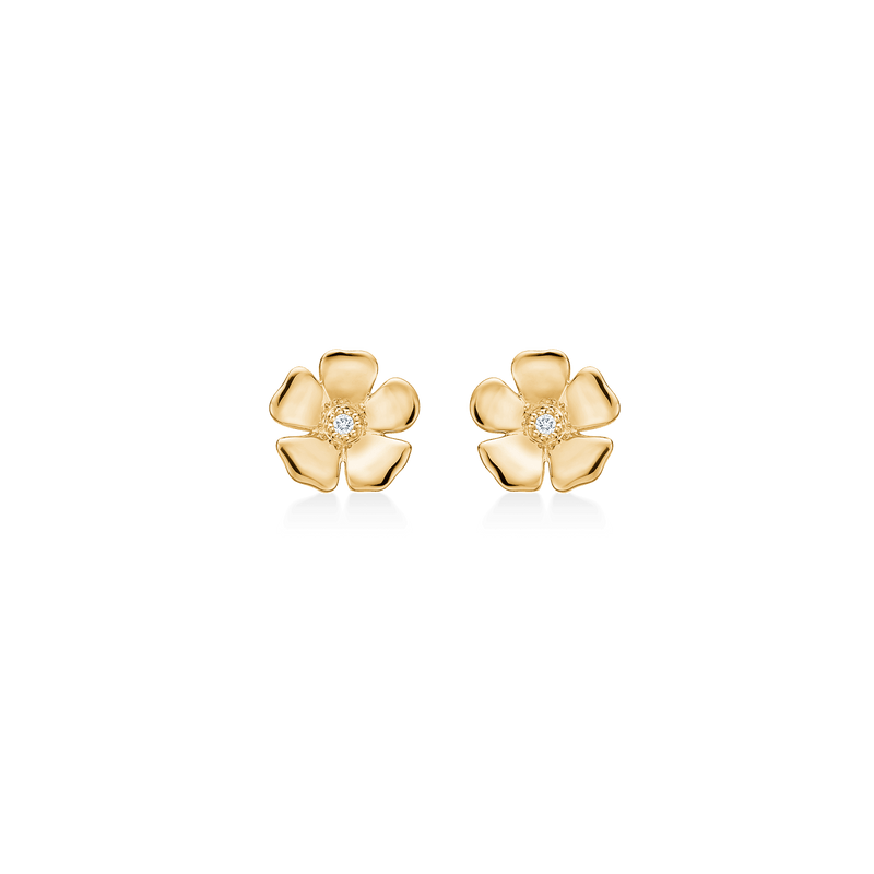 Mads Z Fleur 14kt Guld Ørestikker med Diamanter - Øreringe - 1511108