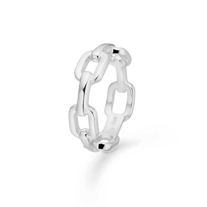 Mads Z Marina silverkedja med stora glänsande länkar, modern och enkel stil. Model 3140063-001