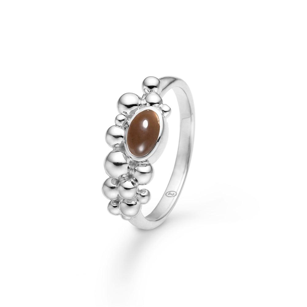 Mads Z Precious Bubbles Sølv Ring Med Røgkvarts - Ringe - 2146127-001