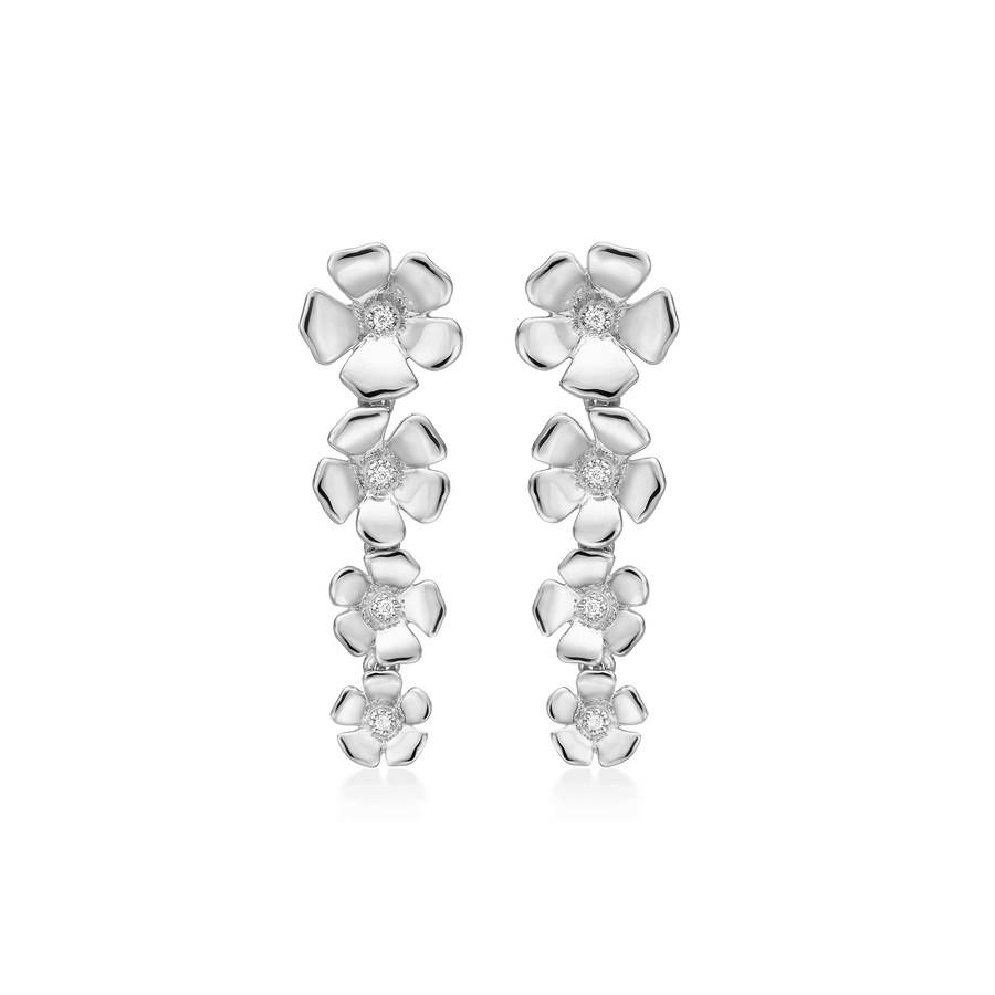 Mads Z Sølv Fleur Sølv Ørehængere 30mm - Øreringe - 2116110