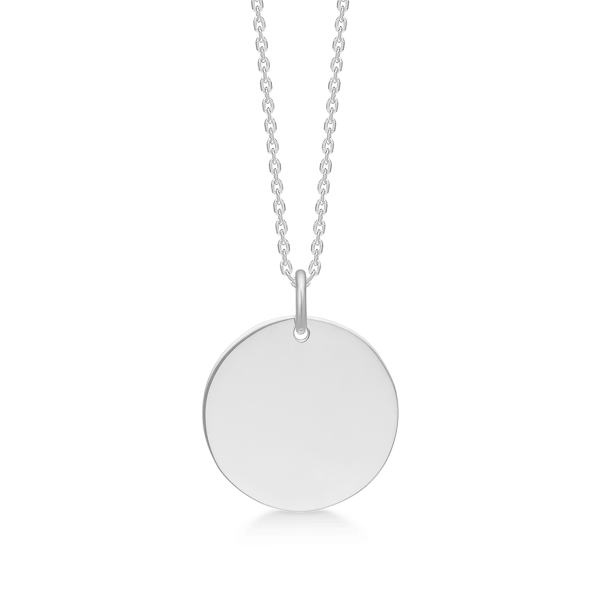 Mads Z silverhalsband med 17mm tokenhänge, rund och blank yta, modell 3120192-1.