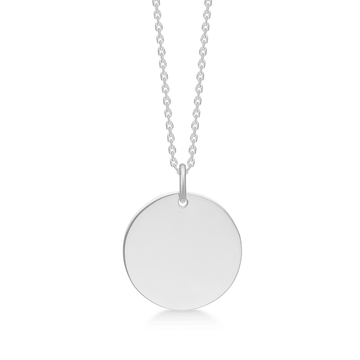 Mads Z silverhalsband med 17mm tokenhänge, rund och blank yta, modell 3120192-1.