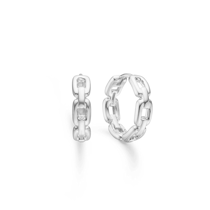 Mads Z Silver Marina Silver Hoops, glänsande ringar med kedjelook i silver. Modell 3110063