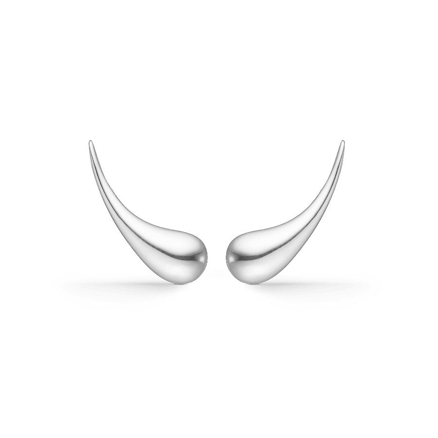 Mads Z Silver Poppy örhängen, droppformad design i blankt silver, modell 2110117-1