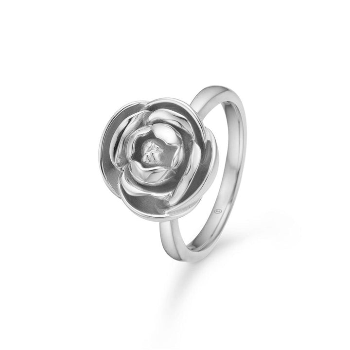 Mads Z silver Rosalie ring med stor ros, elegant blank yta, modell 2140158-001