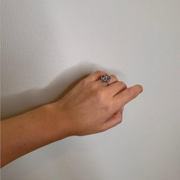 Mads Z Sølv Rosalie Ring m. Stor Rose - Ringe - 2140158-001
