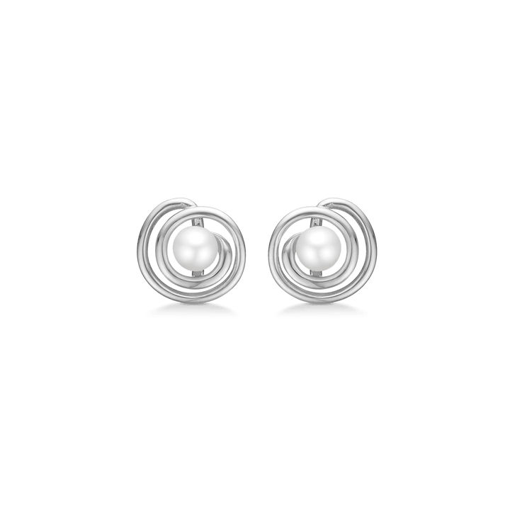 Mads Z Sølv Swirl Pearl Sølv Ørestikker - Øreringe - 2113083