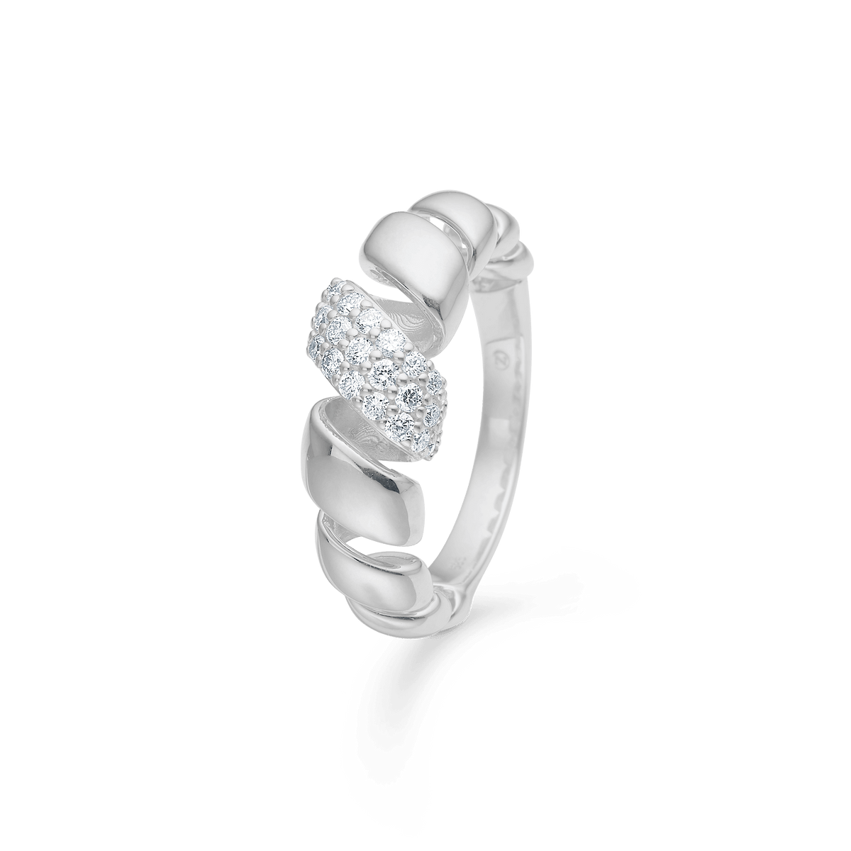 Mads Z Swirl Sølv Ring m. Hvid Topas - Ringe - 2146159-001