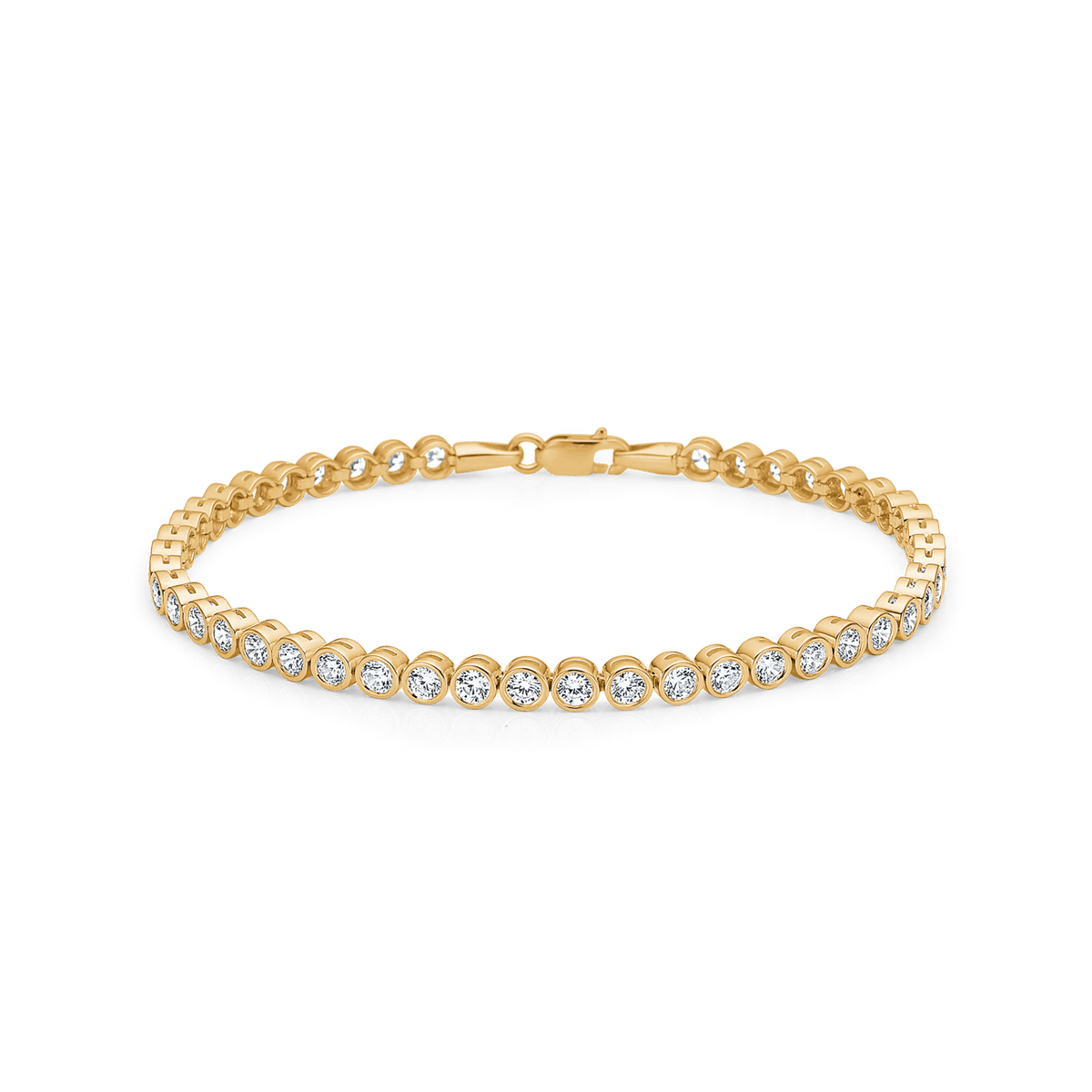 Mads Z Tennisarmband 8 kt. guld, snyggt armband med runda zirkoner, modell 3357003-001