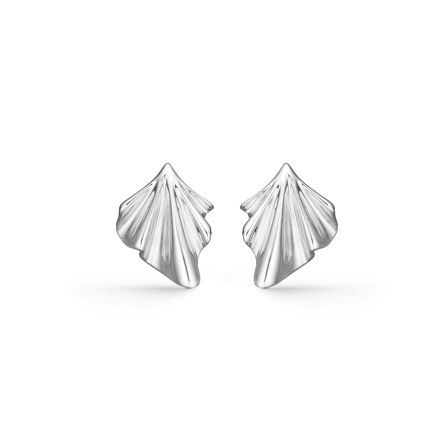 Mads Z Sammets öronproppar i silver med blank och vikt yta i elegant bladmönster. Modell 2110188-1