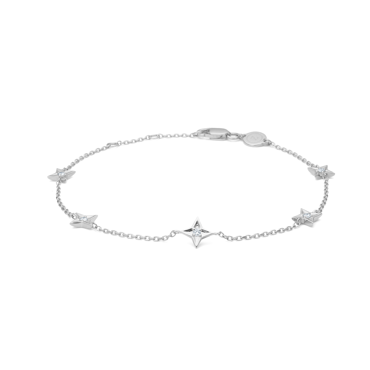Mads Z Vesper armband i silver med fina stjärnhängen och enkel kedja, modell 2156197-1