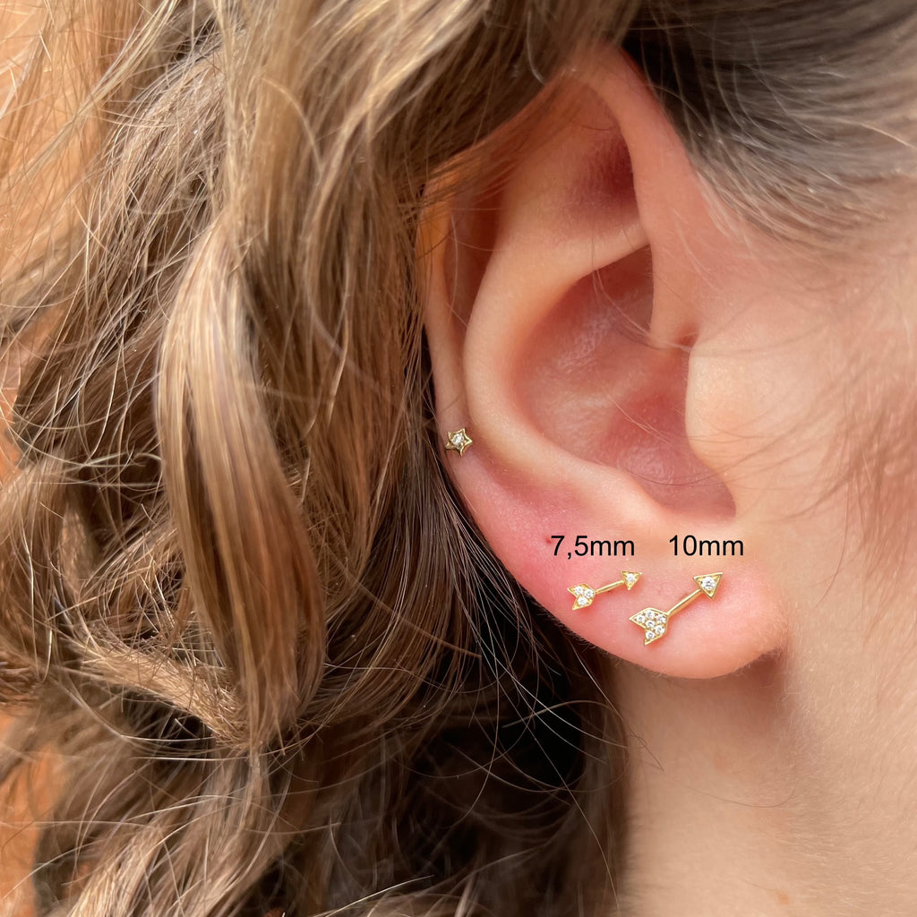 MARIA TASH 10mm Diamond Arrow Threaded Stud - Øreringe - XAR10D-001