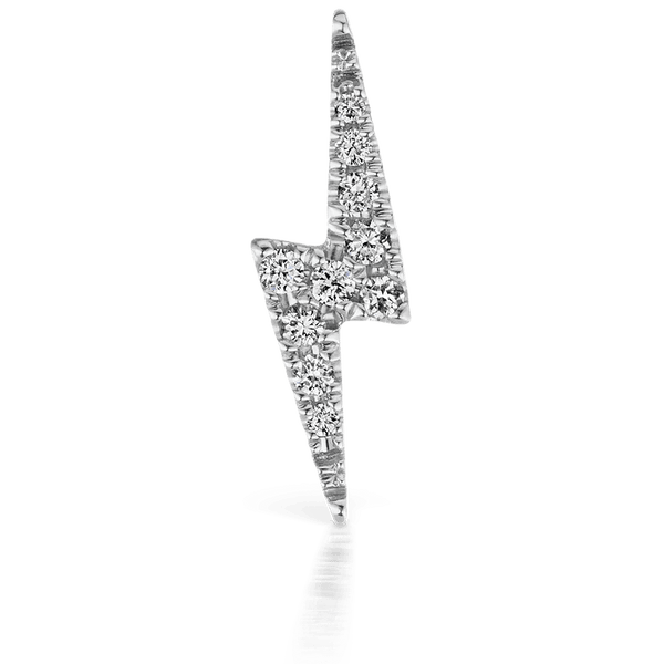 MARIA TASH 11mm Diamond Lightning Bolt Threaded Stud Hvidguld - Øreringe - XLBD-WG-W11M-001