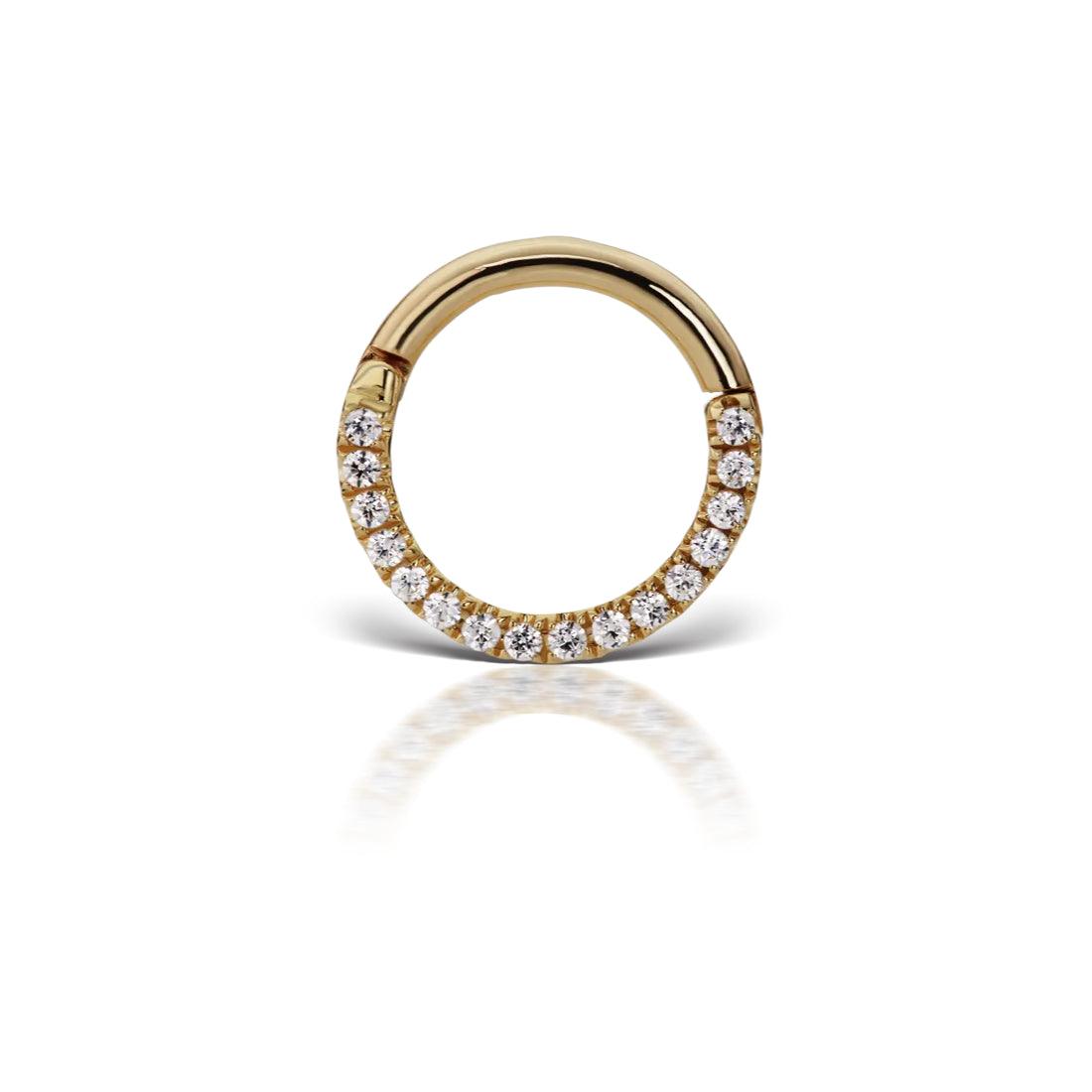 Maria Tash 18kt Diamond Horizontal Eternity Hoop i guld med gnistrande diamanter, modell xethd-yg-d65-g16-001-1