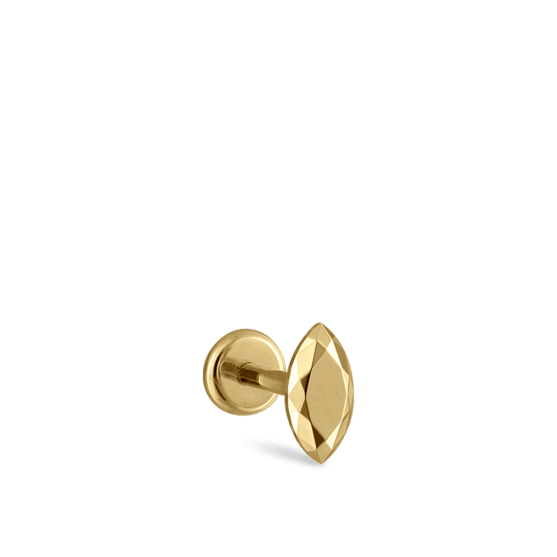 MARIA TASH Faceted Gold Marquise Threaded Stud Earring - Øreringe - XMQFC-YG-W55-001