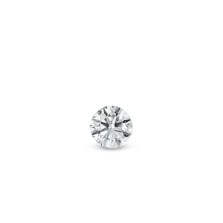 Maria Tash Invisible Set Diamond 2mm vitguld visar upp en rund diamant i klassisk klar stil. Modell XIVD-WG-W2-001-2.