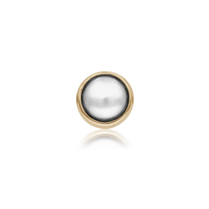MARIA TASH Natural Pearl Threaded Stud Earring 14kt - Øreringe - XPE-YG-W2-001