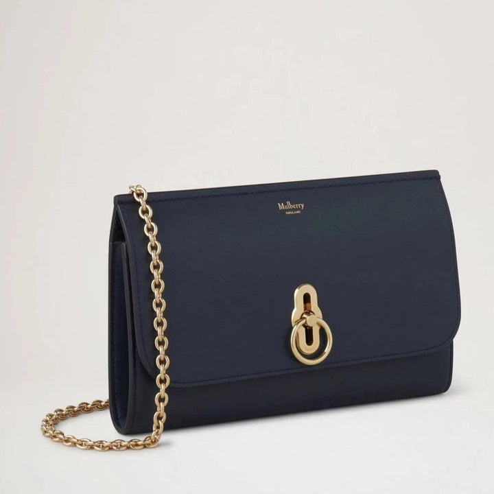 Mulberry Amberley Clutch Micro Classic Grain Night Sky med guldkedja och elegant stängning, modell rl7909587u888