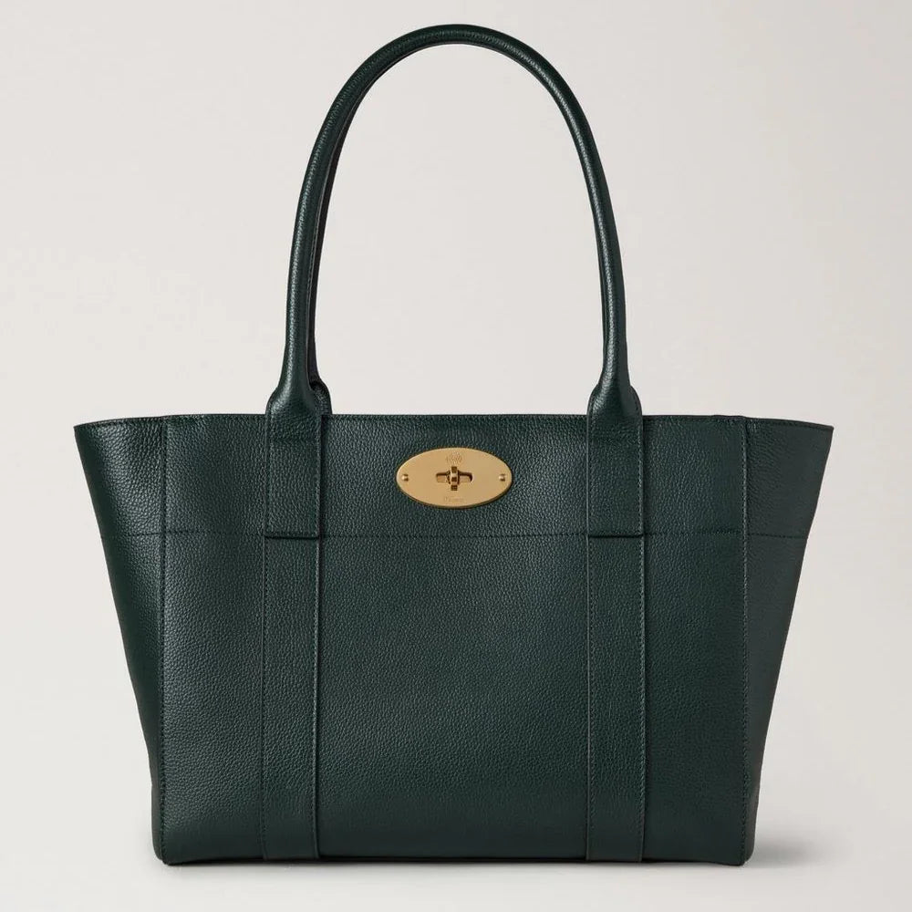 Mulberry Bayswater 9 till 5 Small Classic Grain Mulberry Grön, elegant grön handväska i läder, modell HH9831/205Q633