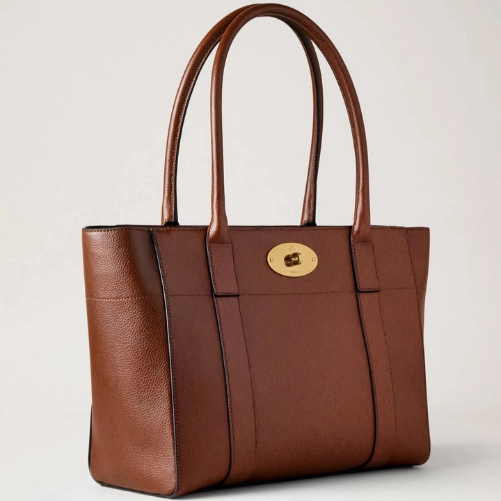 Mulberry Bayswater 9 till 5 Small Classic Grain Two Tone Oak Axelväska i brunt läder med gyllene spänne, modell HH9834552G110.