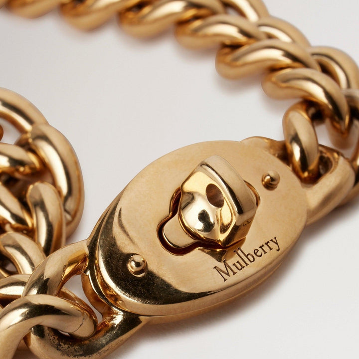 Mulberry Bayswater Chunky Chain Armband i polerad mässing med distinkt lås, modell QB2413000P140-001