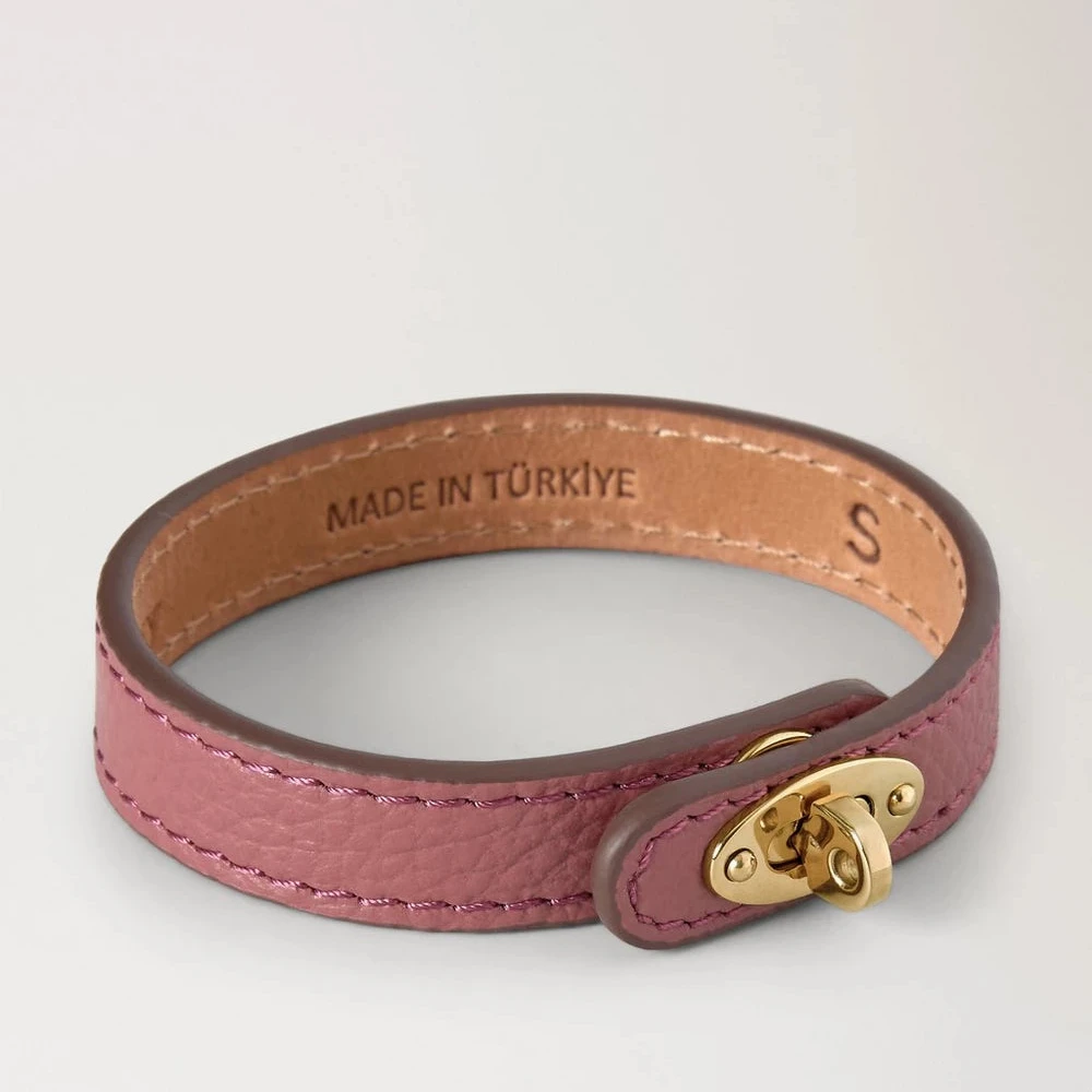 Mulberry Bayswater Tunt armband rosa scrumpy i rosa läder med guldlås, modell QB2390205J647