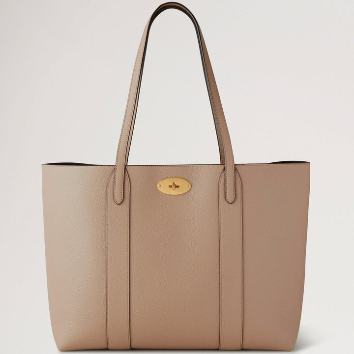 Mulberry Bayswater Tote Small Classic Grain Maple, beige läderväska med gulddetalj, modell hh5727205e631