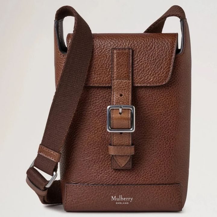 Mulberry Chiltern Phone Pouch ek naturligt vegetabiliskt garvat läder med justerbar rem, modell RL8823275G110