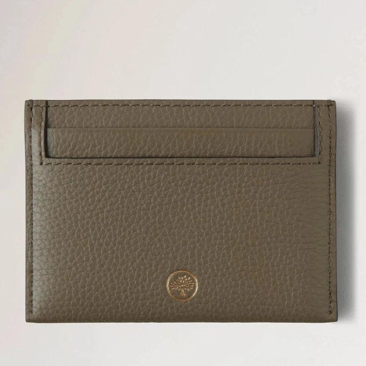 Mulberry Continental Kreditkort Slip Linen Grön i slätt läder med diskret logotyp, modell RL4644205R563.