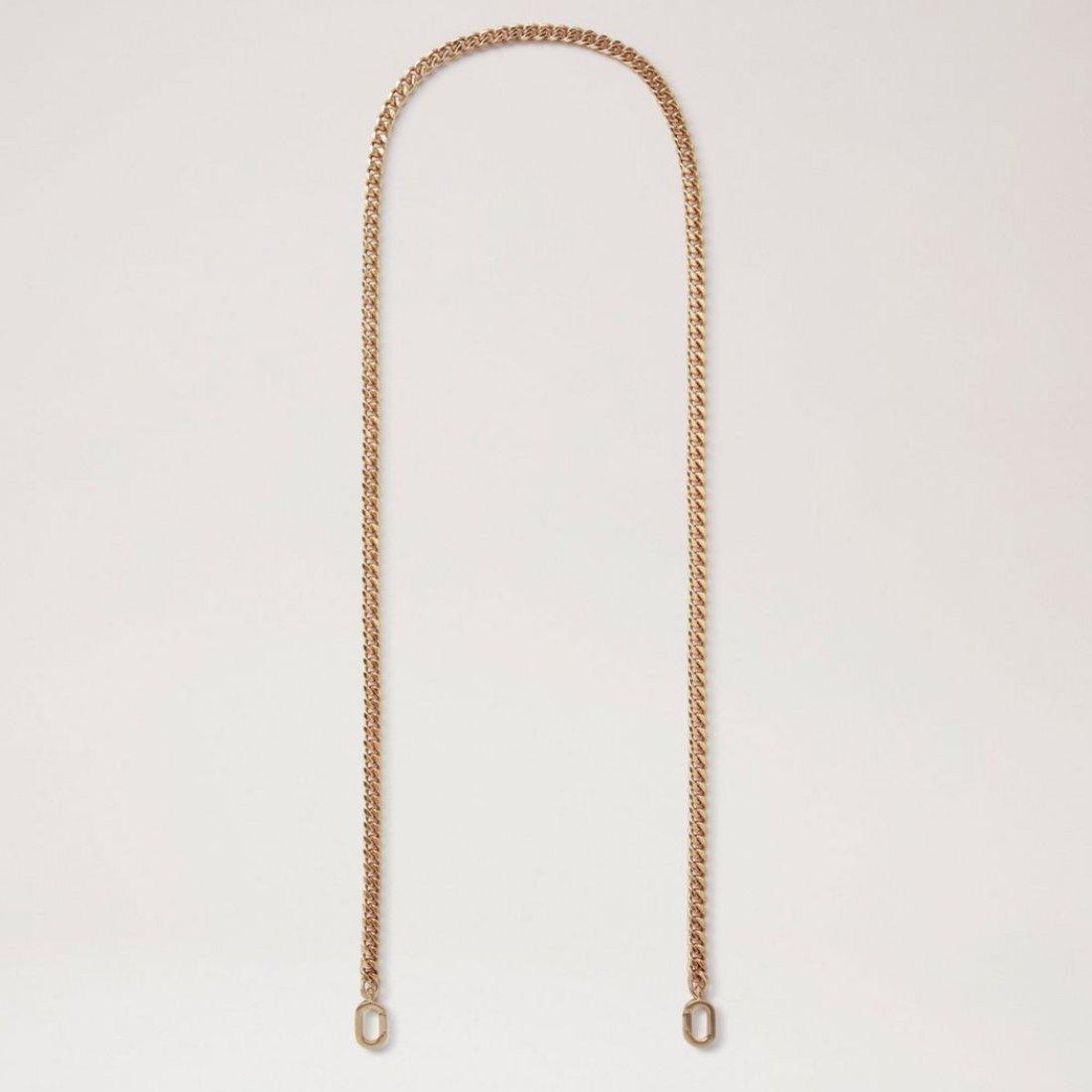 Mulberry Flat Chain Axelrem i gyllene metall, elegant och enkel kedja med ovala ändar. Modell rx0290000n188