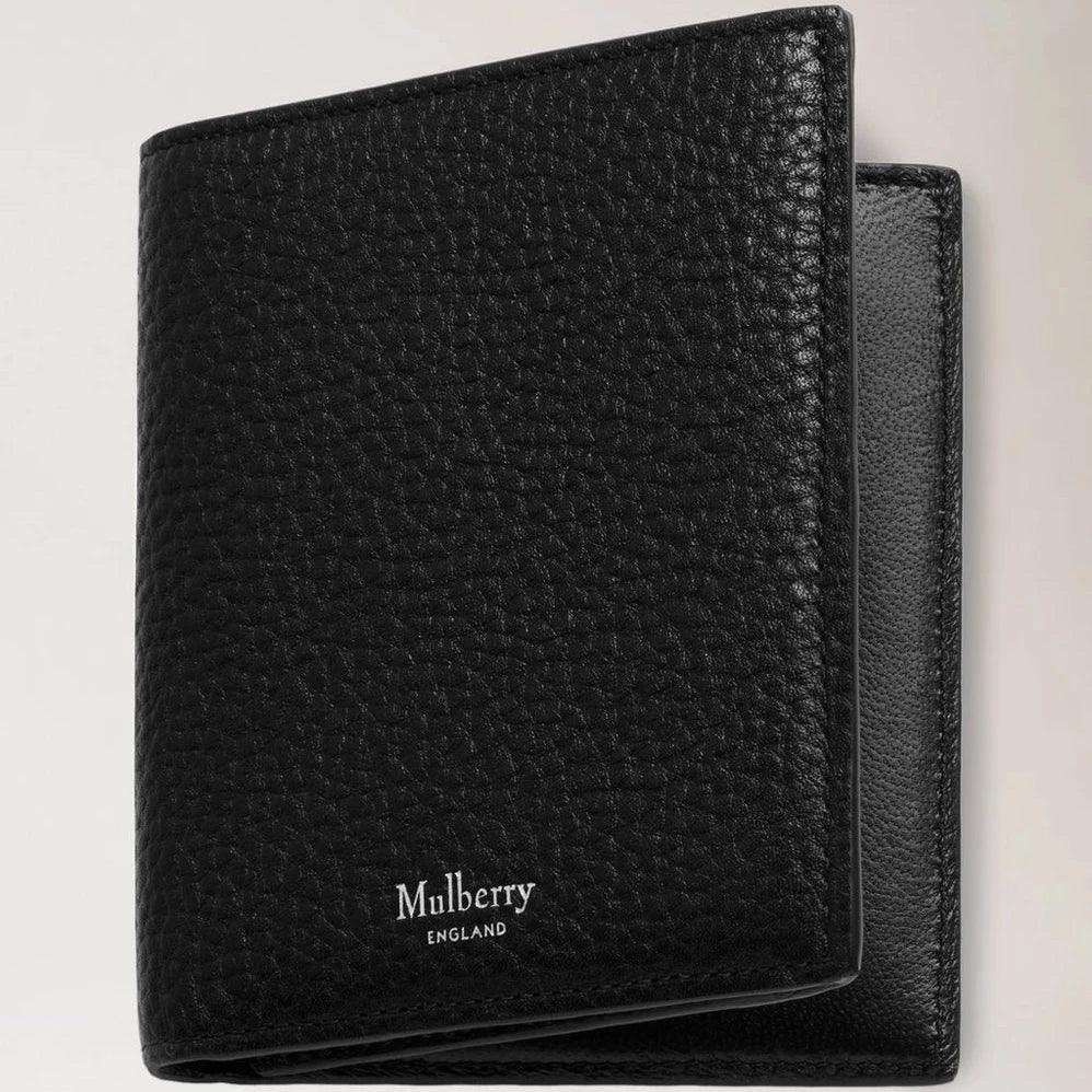 Mulberry Heritage Trifold Wallet Small Classic Grain Black, black Plånbok i präglat läder, modell rl7396205a100.