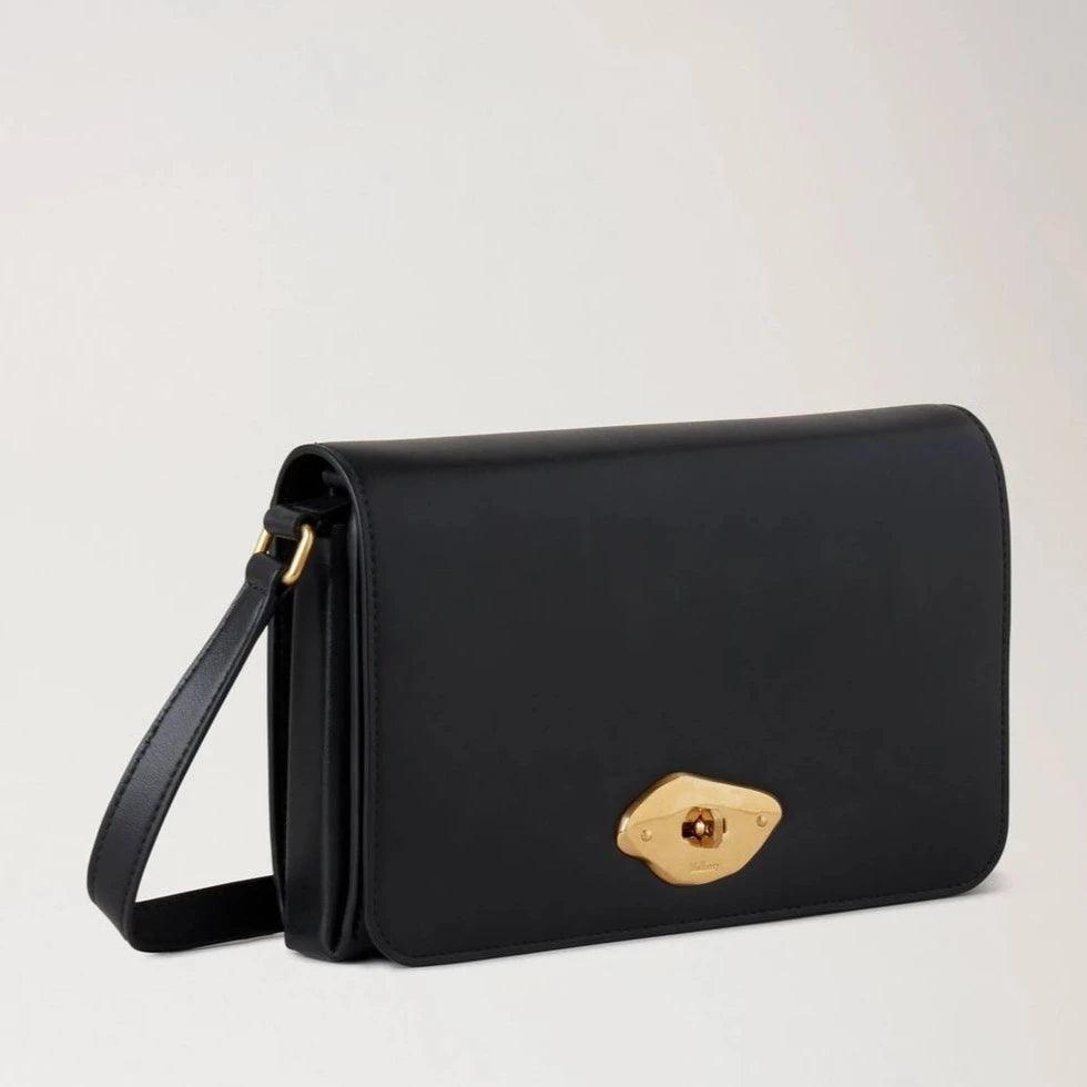 Mulberry Lana Wallet On Strap High Gloss Leather Black - Mulberry Lana - RL8058/615A100