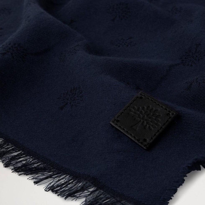 Mulberry Mens Scarf Tree Jacquard Midnight - Tørklæder - VS4784/950U135