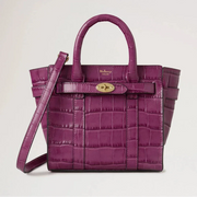 Mulberry Micro Zipped Bayswater Orchid Bloom Shiny Small Croc Väska